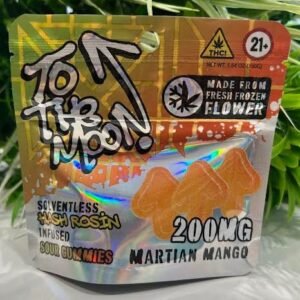To the moon- Solventless Hash Rosin Infused Sour Gummies- Martian Mango- 200mg