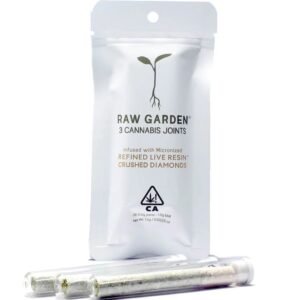 RAW GARDEN- INFUSED JOINTS- MICRONIZED REFINED LIVE RESIN CRUSHED DIAMONDS- MARGARITA CAKE