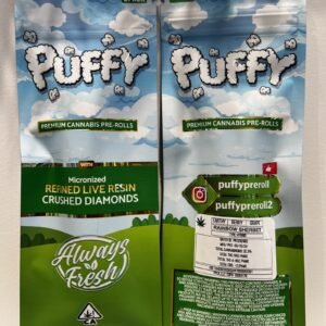 PUFFY- Live Resin/Crushed Diamond Infused 2pck Pre roll- RAINBOW SHERBET