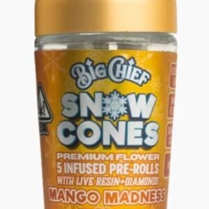 BIG CHIEF- Live Resin/Diamond Infused Snow Cones- 5pck- MANGO MADNESS